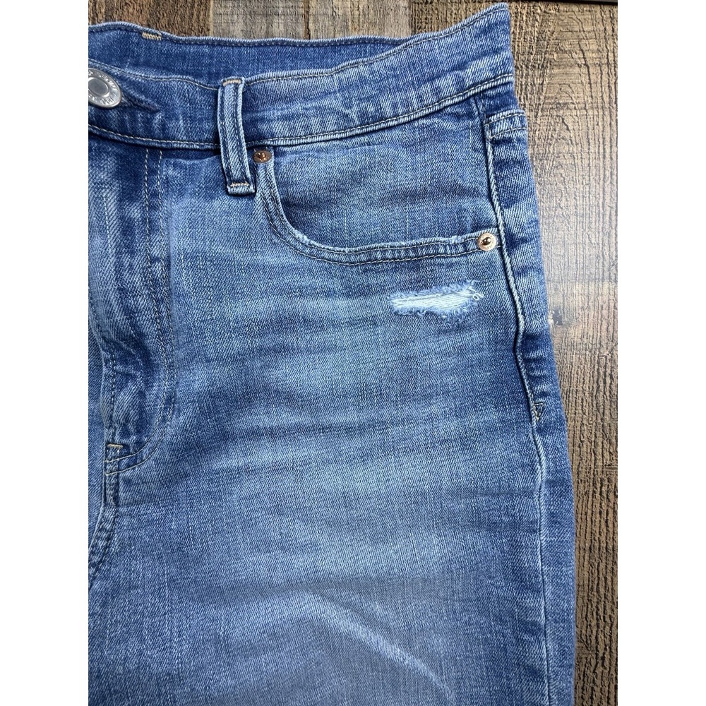 LOT OF 2 GAP Bermuda Shorts Women's 29/8T High Rise Denim White Blue Jean - Picture 14 of 15